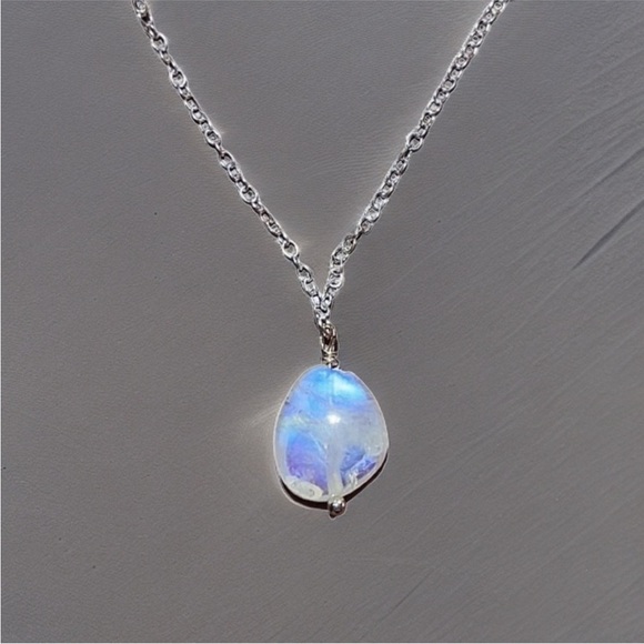 Hand Made Rainbow Moonstone Charm Necklace - Picture 1 of 8